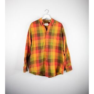 Viyella Plaid Flannel Shirt Mens M Multi Color Cotton Wool‎ Blend Long Sleeve